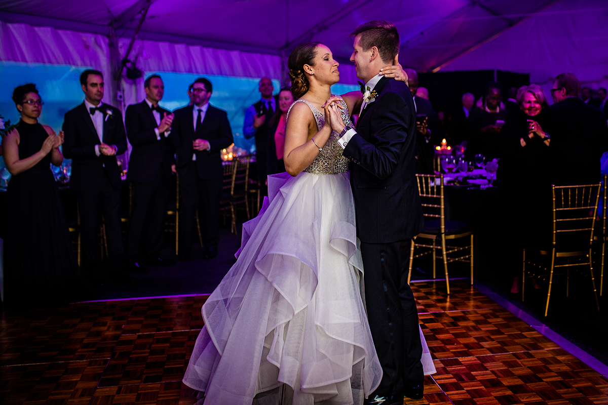 Rooftop wedding reception at 101 Constitution on top of Charlie Palmer Steak House by DC wedding photographers Potok's World Photography