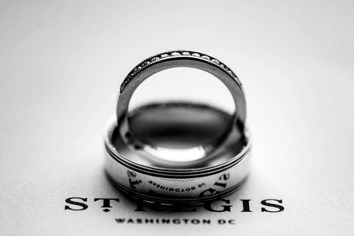 Wedding ring details at the St. Regis DC wedding by Potok's World Photography