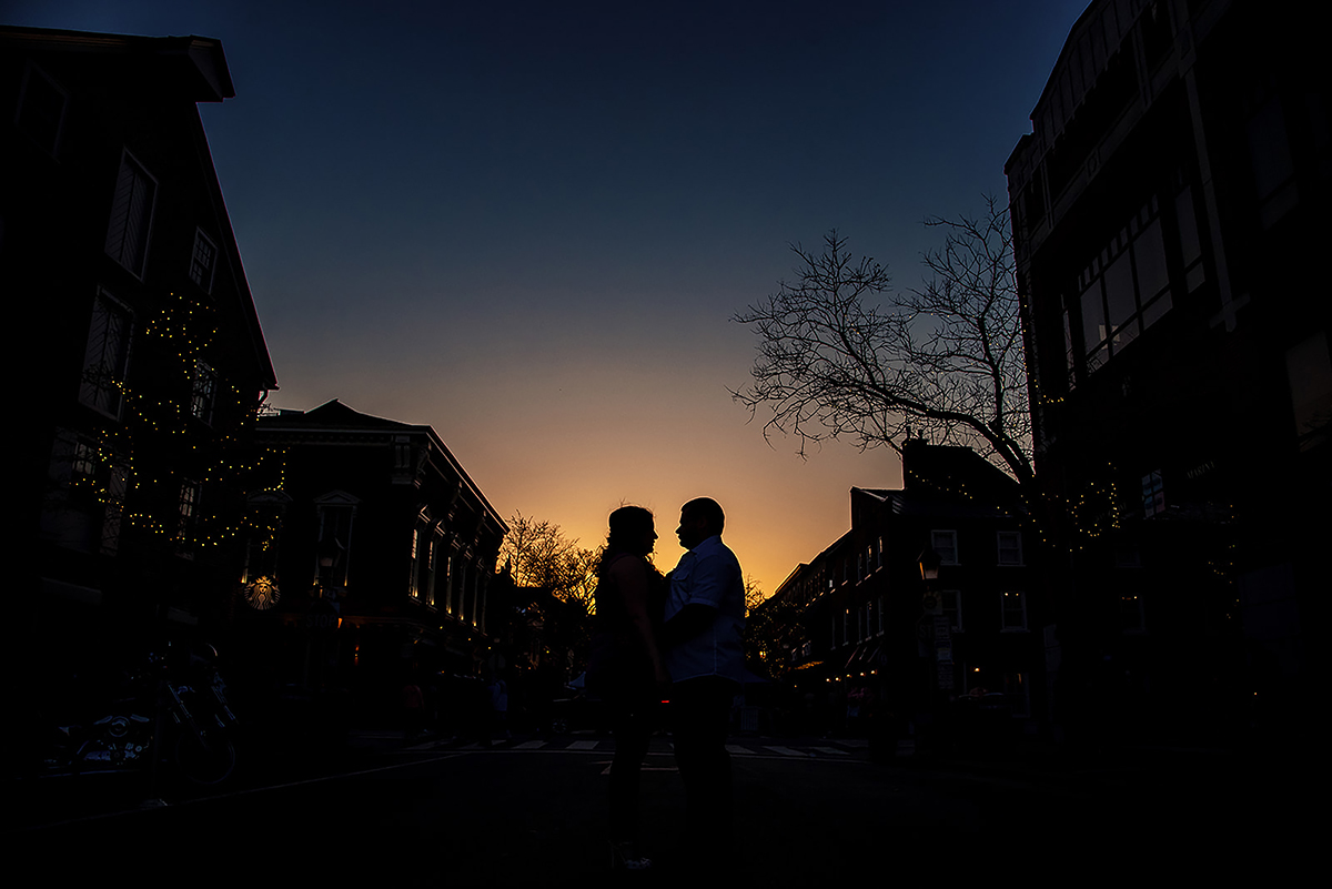 Old Town Alexandria sunset engagement session photo by DC wedding photographer of Potok's World Photography