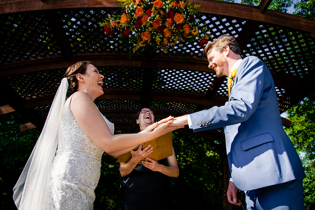 Woodlands at Algonkian Virginia outdoor wedding ceremony by DC wedding photographers of Potok's World Photography