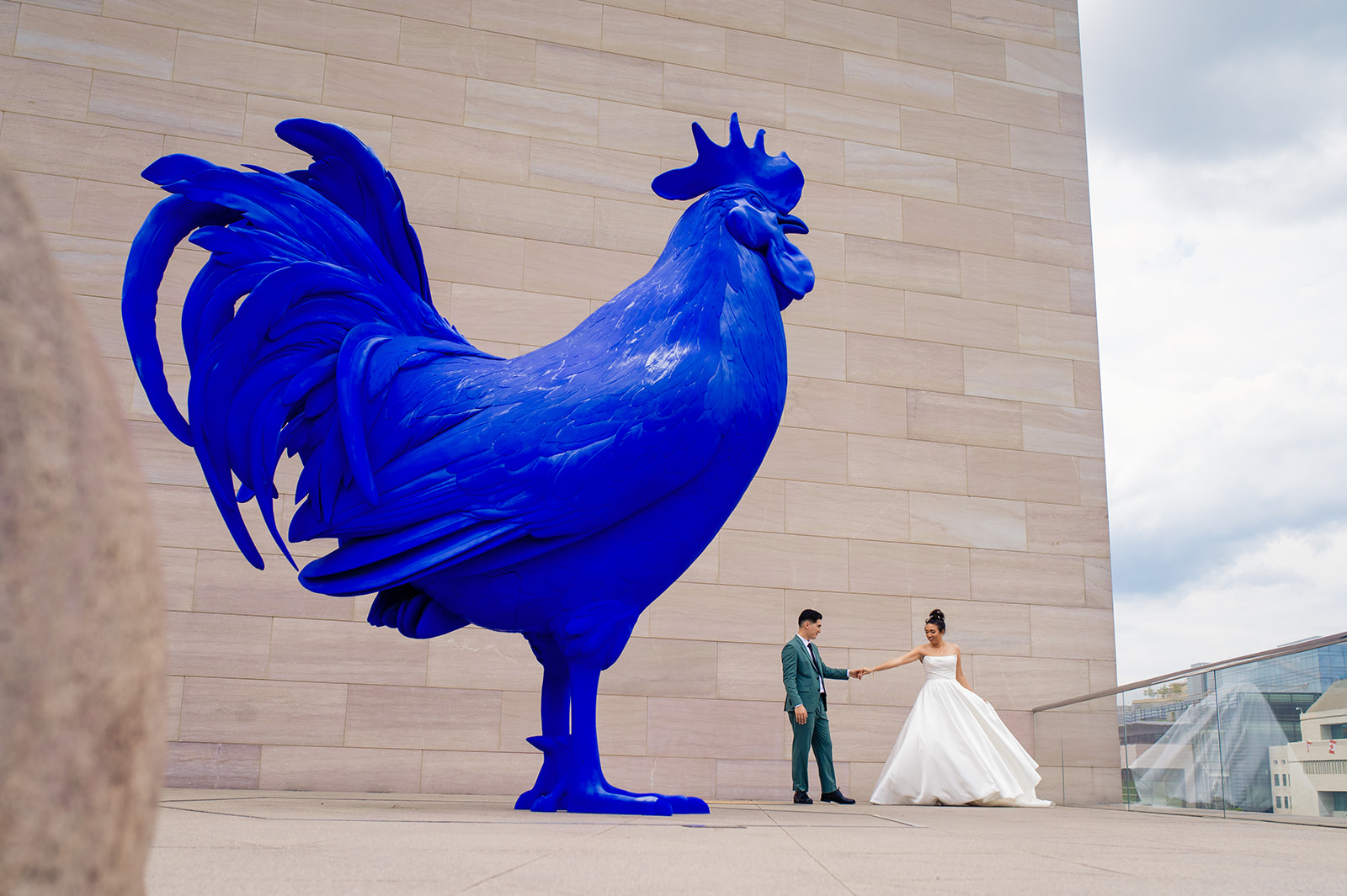 Ocean and Daniel's creative wedding portraits at the National Gallery of Art in DC by Potok's World Photography