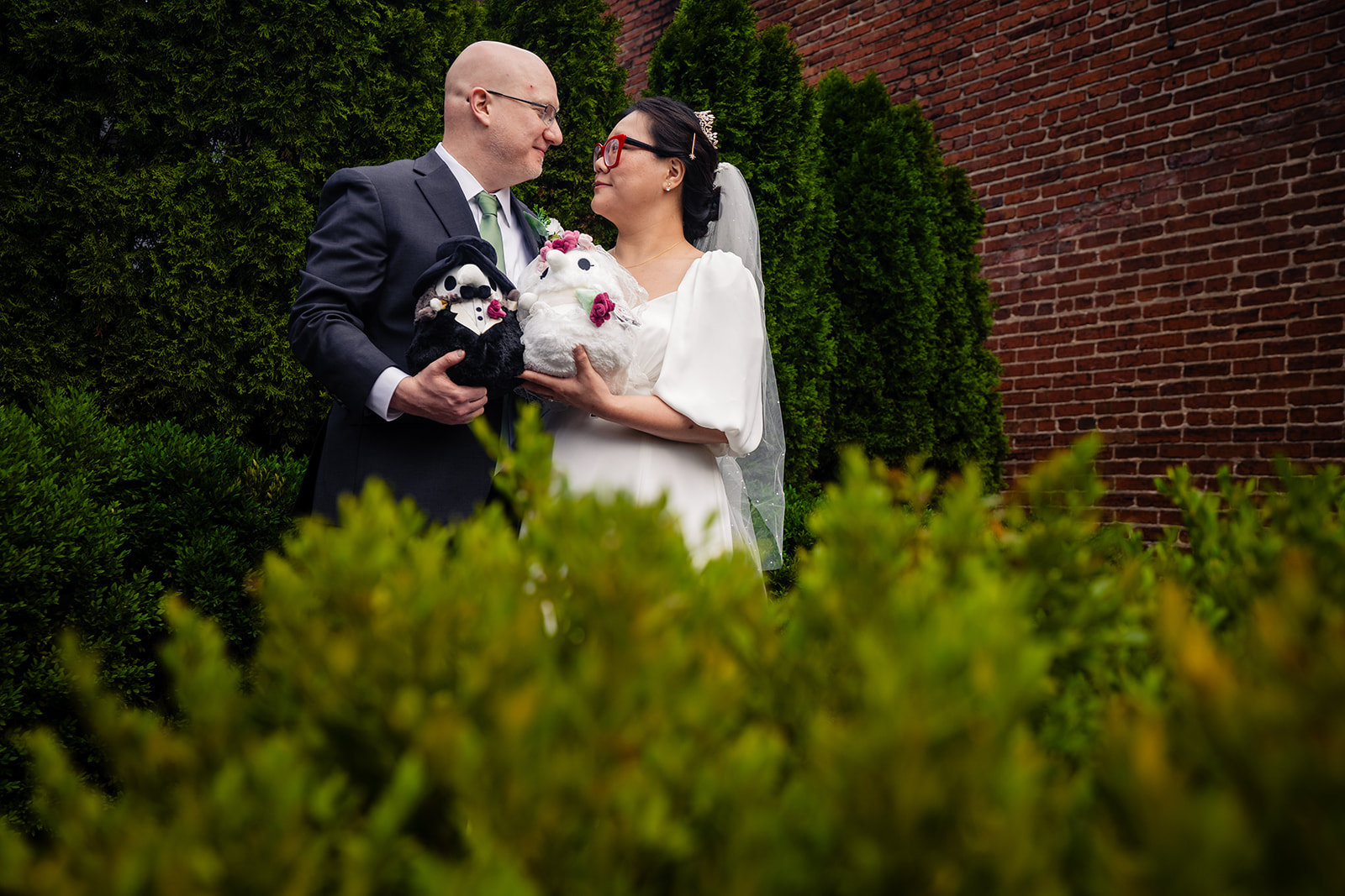 Bride and Groom portraits on the roof of Fathom Gallery on 14th Street in Washington DC